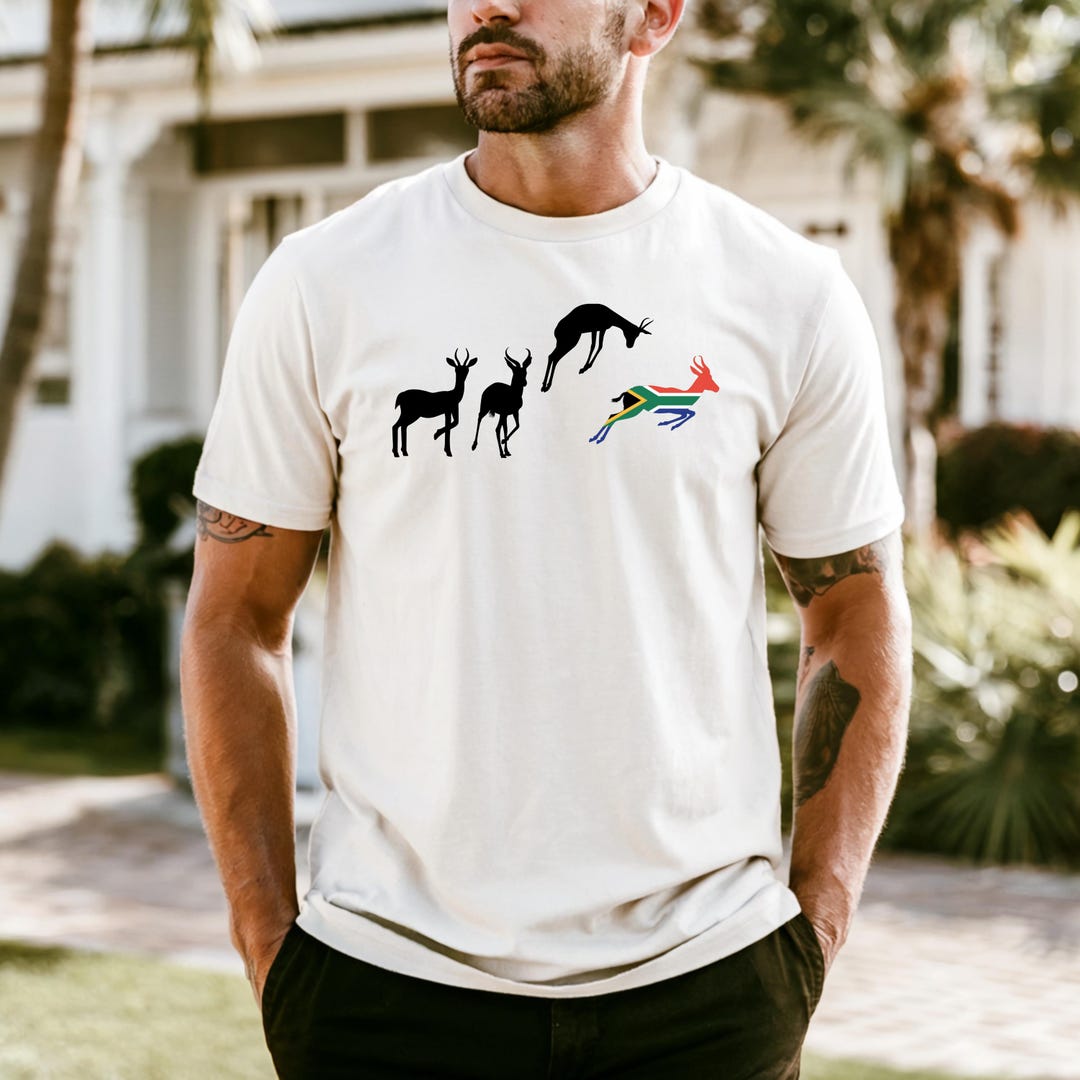 Springbok T South African Springbok Flag Springbok T-shirt - Etsy Australia