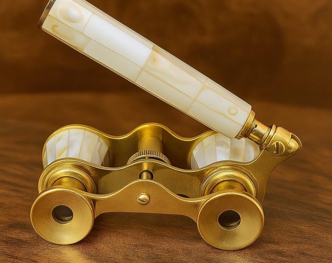 Vintage Mother of Pearl Opera Glasses – Antique Binoculars with Leather Case