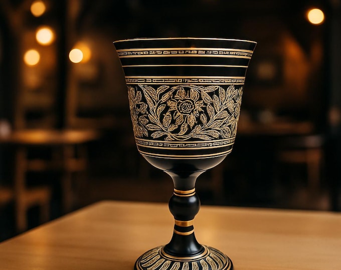Medieval Brass Goblet Chalice, Ornate Renaissance Drinking Cup, Vintage Metal Wine Goblet, Gothic Decor, Handcrafted Chalice Gift