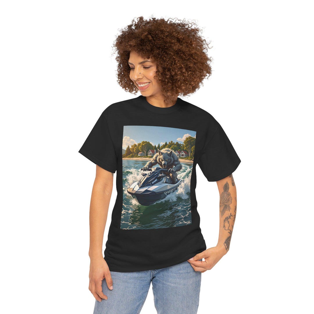 Werewolf Jet Ski Tee - Fantasy Water Sports Shirt for Thrill Seekers - Etsy