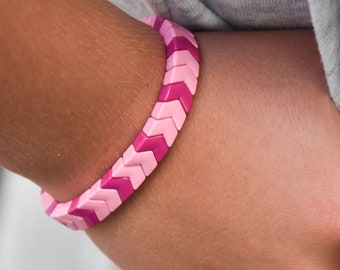 Pink Beaded Arrow Tile Bracelet