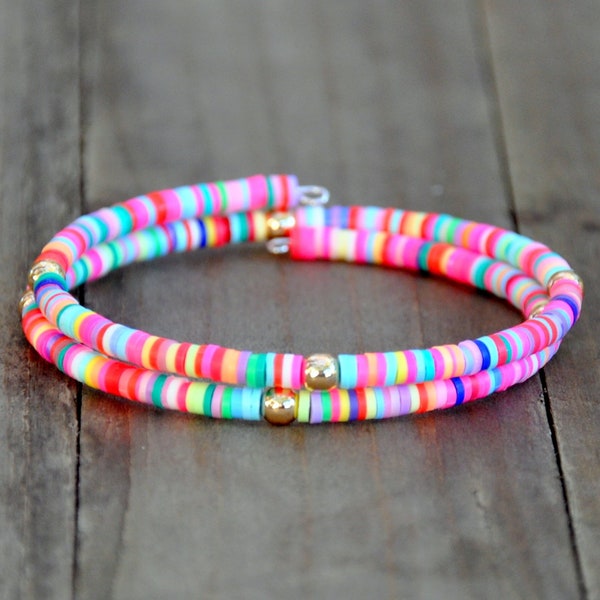 Happy Mix Beaded Wrap Bracelet