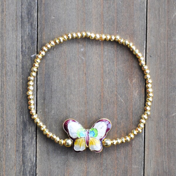 Butterfly Prenite Beaded Bracelet main image 0