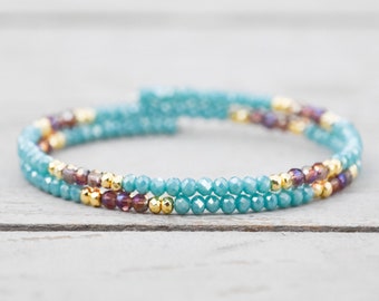 Mermaid Sparkle Beaded Wrap Bracelet