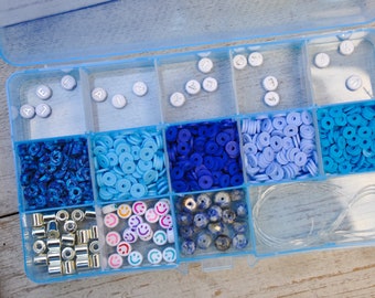 DIY Shades of Blue & Silver Bracelet Making Kit