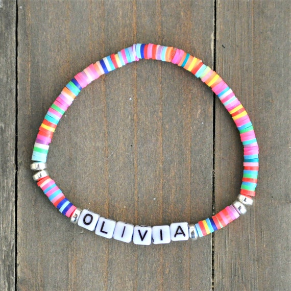Color Pop Letter Bead Bracelet