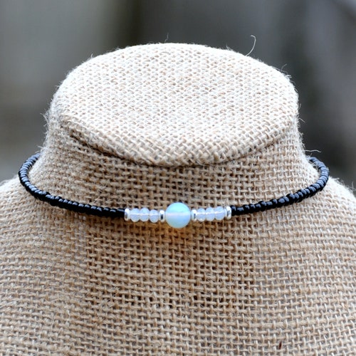 Beaded Choker Necklace Wood Bead Choker Beaded Choker Etsy