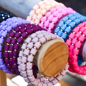 Clay Barrel Beaded Wrap Bracelet , Boho Jewelry, Clay Beads