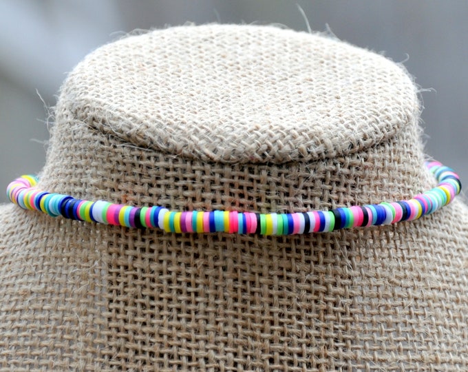 Multicolored Clay Beaded Choker main image 0