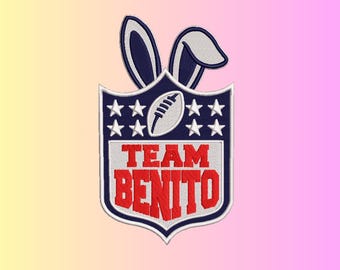Team Benito Embroidery Design, Digital Machine Embroidery Files By Royal Stitches Hub, Convert to DST