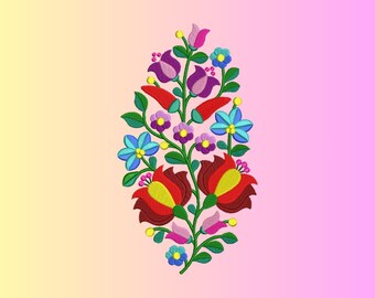Flower Embroidery Design, Digital Machine Embroidery Files By Royal Stitches Hub, DST, PES