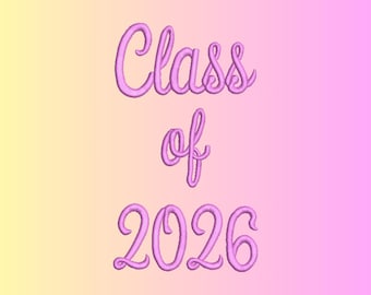 Class Of 2026 Embroidery Design, Graduation Embroidery Files By Royal Stitches Hub, DST