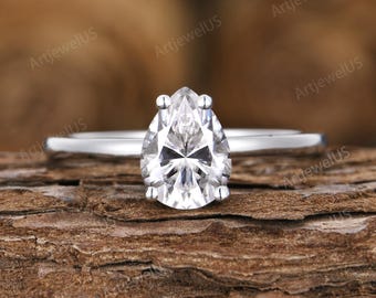 Pierre Moissanite 1,11 Ct Forme Poire Blanc Off - VVS1, Qualité Labo