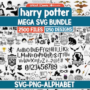 Magical Wizard School SVG Bundle | Spell Alphabet, Wands, Magic Creatures, Witch Symbols, Potions Clipart | Cricut & Silhouette Cut Files
