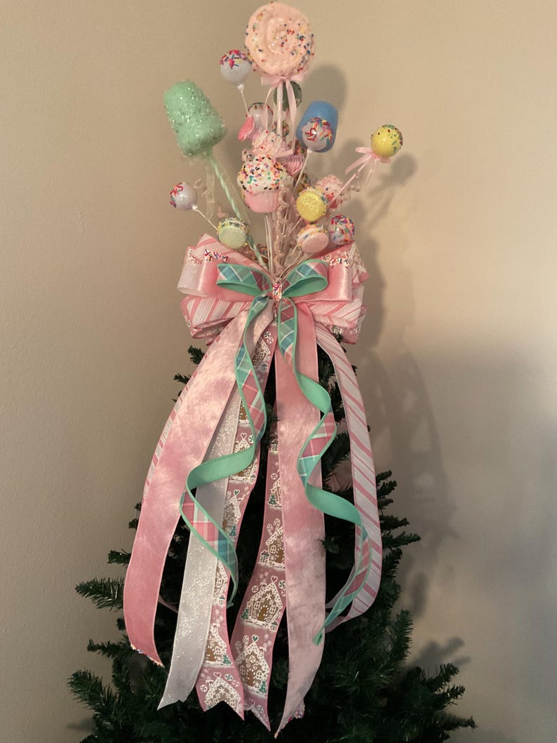 Handmade Whimsical Pastel Candyland Christmas Tree Topper - Etsy