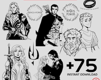 Elven Fantasy SVG PNG Bundle | Rings, Magic & Warriors | Cricut and Sublimation Files