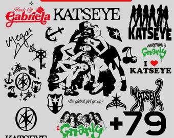 KATSEYE Svg Bundle, KATSEYE Girl Group Svg Kpop Music Band Png Cut Files Cricut Silhouette Digital Download