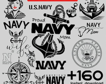 US Navy SVG Clipart Bundle, Patriotic Military Designs