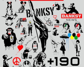 Street Art SVG Bundle 190 Designs, Graffiti Stencil Urban Clipart Pack for Cricut Sublimation