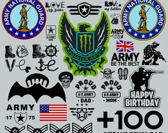 United States Army SVG Bundle, Patriotic Military Clipart Pack for Cricut Sublimation Digital Download