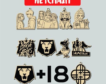 18 KPOP Demon Hunters Keychain SVG Bundle - Cricut & Laser Cut Files