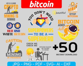 50 Bitcoin and Crypto SVG PNG Bundle | Digital Coin Designs for Cricut & Laser Cut