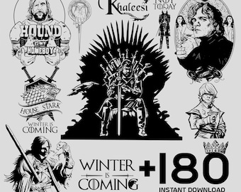 Pacote de SVGs com Brasões de Casas e Tronos | 180 Arquivos | Clipart Medieval para Cricut e Sublimação