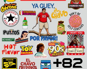 Mexikanska humorklistermärken PNG-paket, roliga mexikanska kulturdekaler, sublimeringsdesigner för latinamerikanska memes, söta Fiesta-klippkonst, sombrero-tacopaket