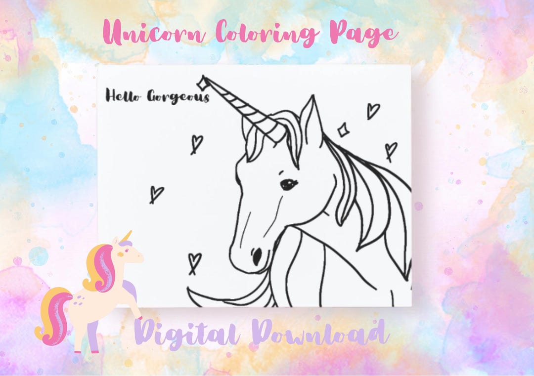 Magical Fantasy Unicorn Coloring Page | Printable PDF Instant Download ...