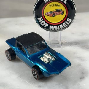 Vintage 1968 Hot Wheels Redline Python Blue USA Base Ed Big Daddy Roth Mattel
