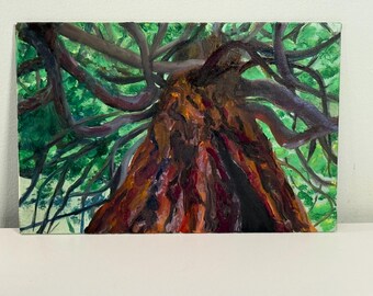 Original Oil Painting of Tree For Home Decor Nature Wall Art For Office