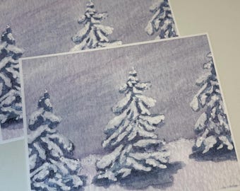 Winter Wall Art Watercolor Art Print Christmas Wall Decor Winter Home Decor Pastel Holiday Decor For Home Winter Landscape Art For Bedroom