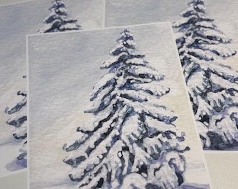 Winter Landscape Wall Art For Home Watercolor Art Print Pastel Christmas Wall Decor Snowy Landscape Art For Wall Winter Art Print For Home