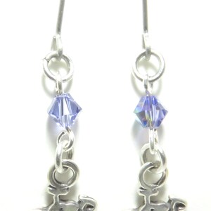 Sterling Bicycle Crystal Earrings Tanzanite