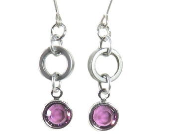 Crystal Petite Bicycle Earrings