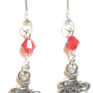 Sterling Bicycle Crystal Earrings Siam