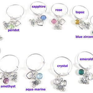 Sterling Bicycle Ring with 3 charms adjustable image 2