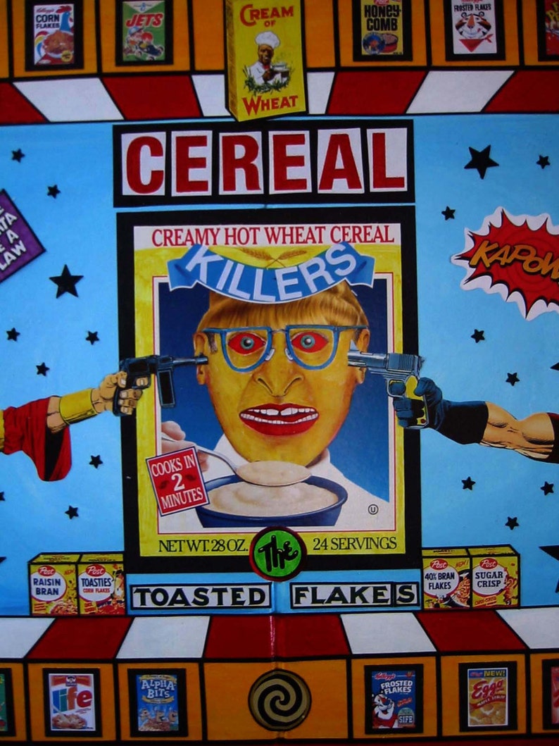 Altered & Recycled Game Board Cereal Killers Etsy