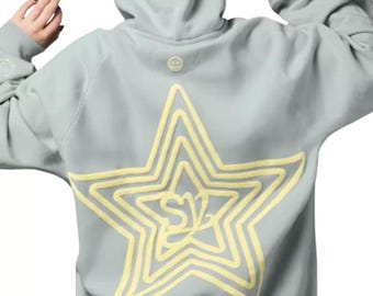 Handmade Inspired Salish Matter Hoodie: Sincerely Yours Gray and Blue Signature Hoodie