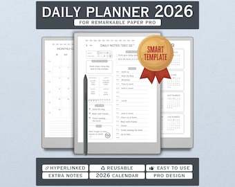 Daily Planner 2026 for reMarkable Paper Pro