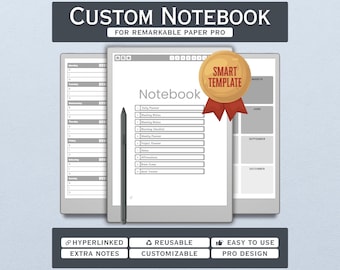 Libreta personalizada definitiva para reMarkable Paper Pro / Notas digitales con hipervínculos