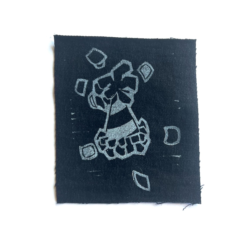 Animal jam inspired handmade linoprint patches party hat