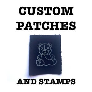 Custom handmade linoprint patches and stamps(READ DESCRIPTION)