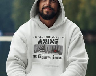 Solo me importan las sudaderas de cuello redondo de anime, sudaderas de anime, sudaderas con capucha de anime, regalos para amantes del anime, regalos de anime, suéteres de anime, sudaderas con capucha de anime