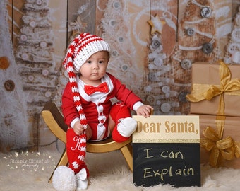 Newborn Christmas Hat, Holiday Hat, Newborn Santa Hat, Santa Hat For Baby, Newborn Photo Prop, 12 Months Hat, 6 Months Hat, Holiday Elf Hat