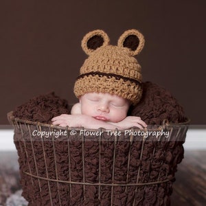 Newborn Bear Hat, Infant Hat, Newborn Photo Prop, Baby Bear Hat, Teddy Bear Hat, Crochet Boy Hat, Newborn Girl Hat, Newborn Boy Or Girl Prop