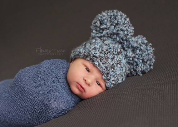newborn baby pom pom hat