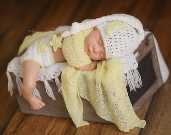 Baby Moon Hat, Newborn Photo Prop, Sleepy Time Hat, Moon And Star Hat, Newborn Stocking Cap, Newborn Elf Hat, Moon Diaper Cover,