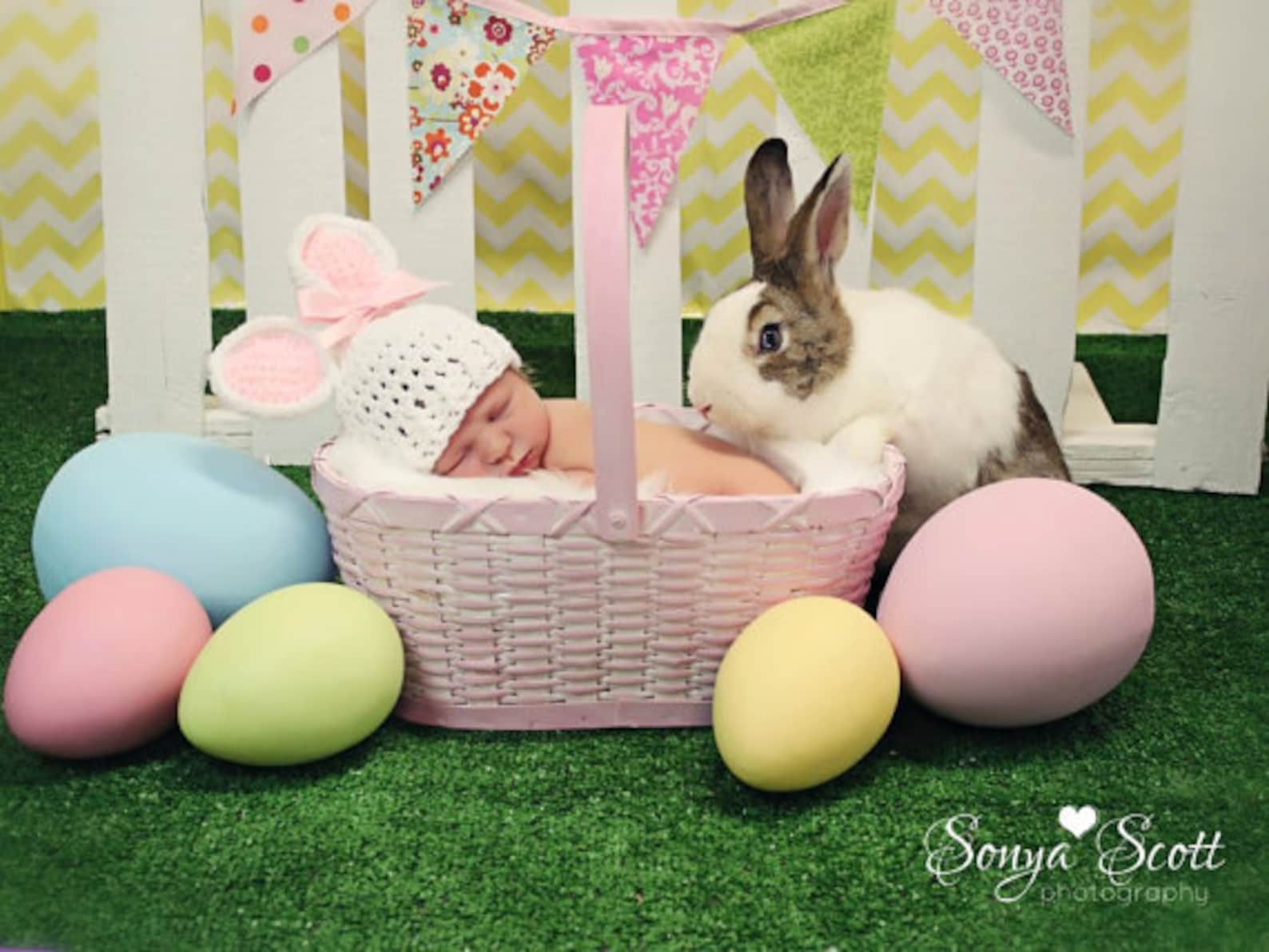 Newborn Bunny Hat Newborn Photo Prop Newborn Easter Baby Etsy