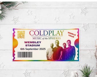 Coldplay Music of the Spheres inspired music fan  Foiled Concert Ticket 2025 – Collectible Souvenir Gift